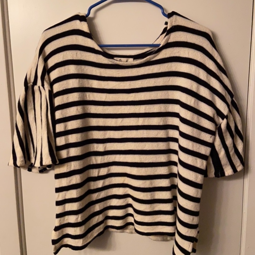 Madewell Striped and Ribbed Blouse